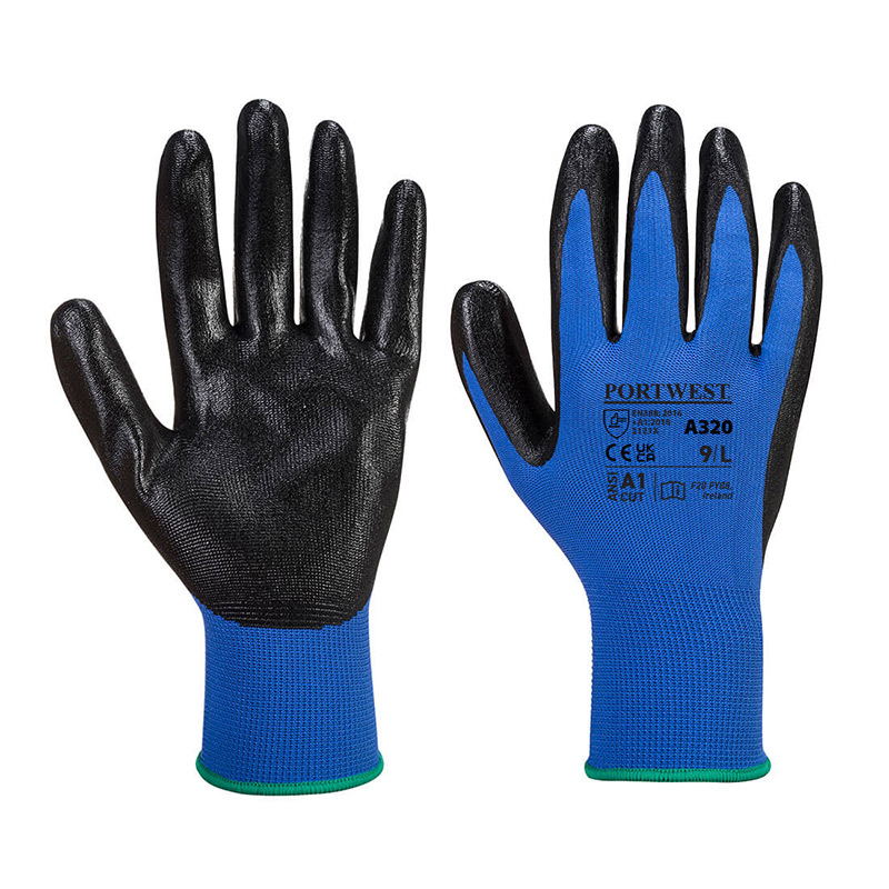 Portwest A320 Dexti-Grip Nitrile Blue Gloves - SafetyGloves.co.uk
